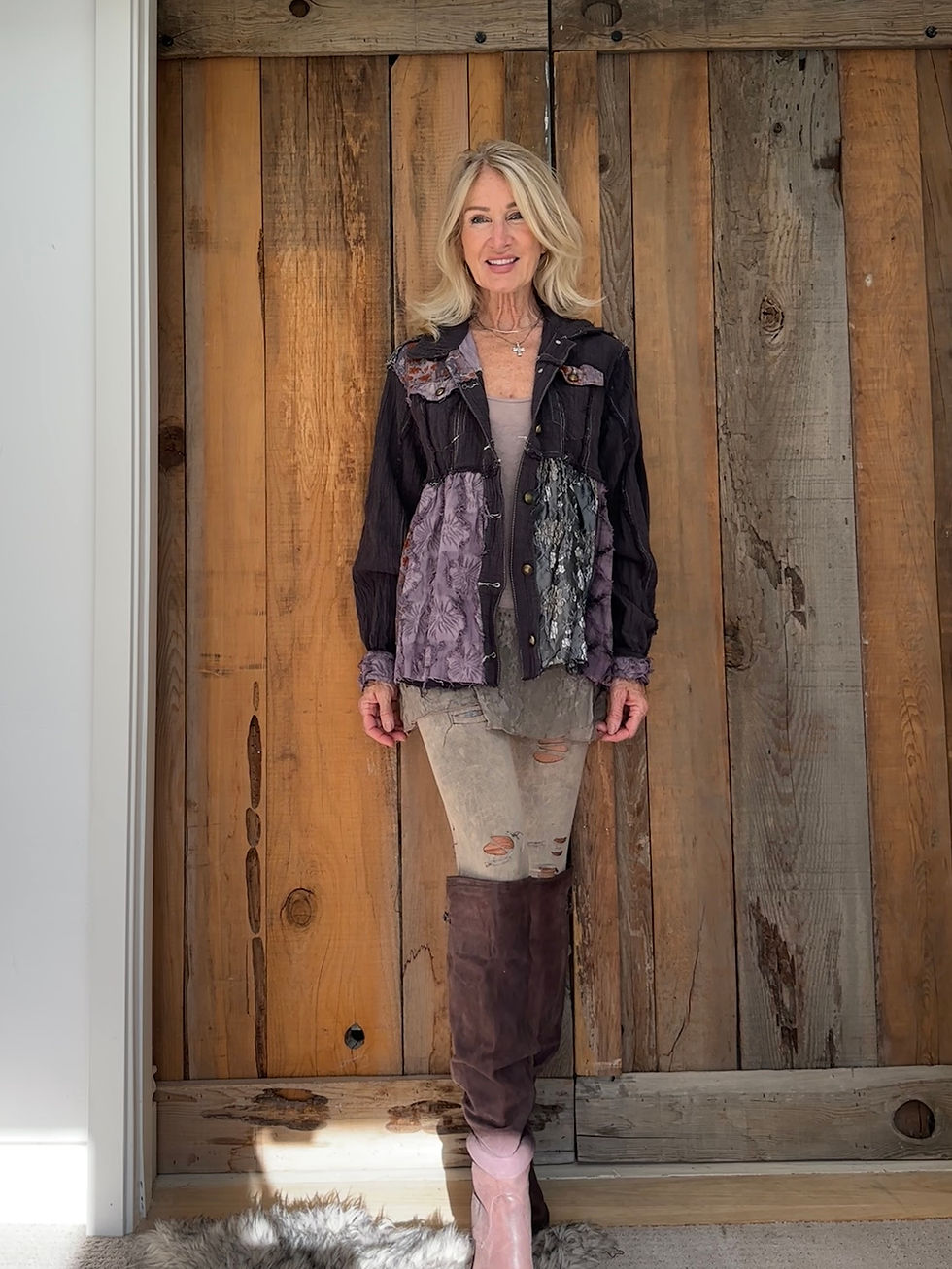 Thumbnail: Grace patch jacket wine 