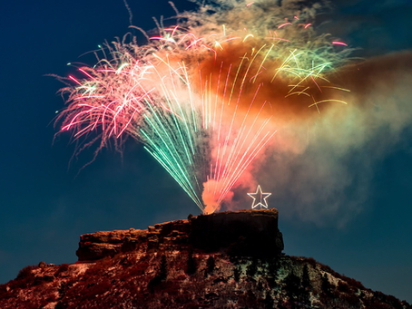 fireworks show over the rock in castle rock, colorado