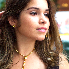 Thumbnail: CHUNKY GOLD MOON DUST STUDS