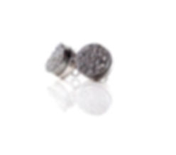 CHUNKY SILVER MOON DUST STUDS