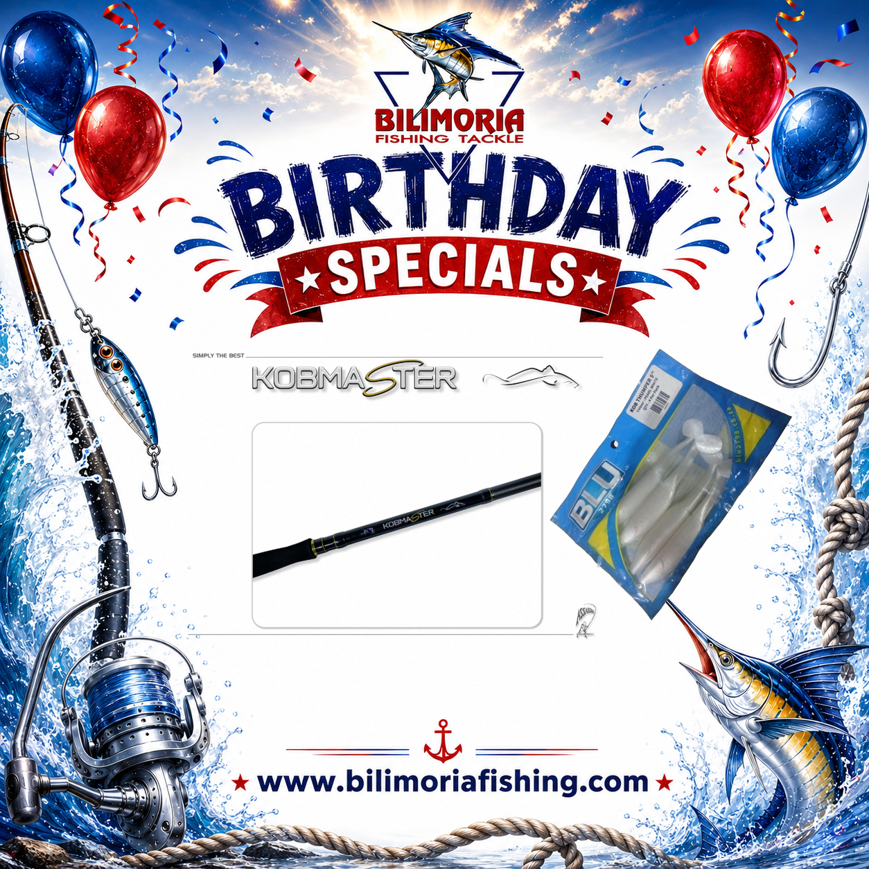 Birthday Specials: Assassin Kob Master & FREE Blu Paddletails