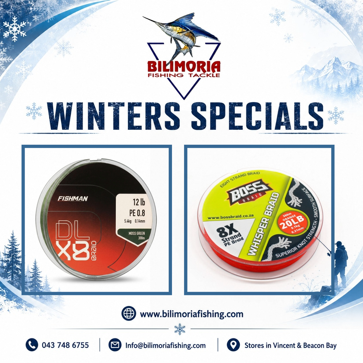 Winter Specials: Fishman DLX8 Braid 300M & Boss Whisper 300m Braid