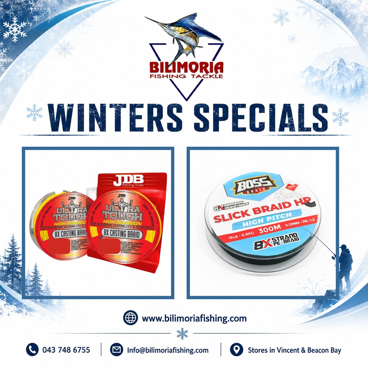 Winter Specials: JDB Ultra Tough 300yd Braid & Boss Slick HP Braid