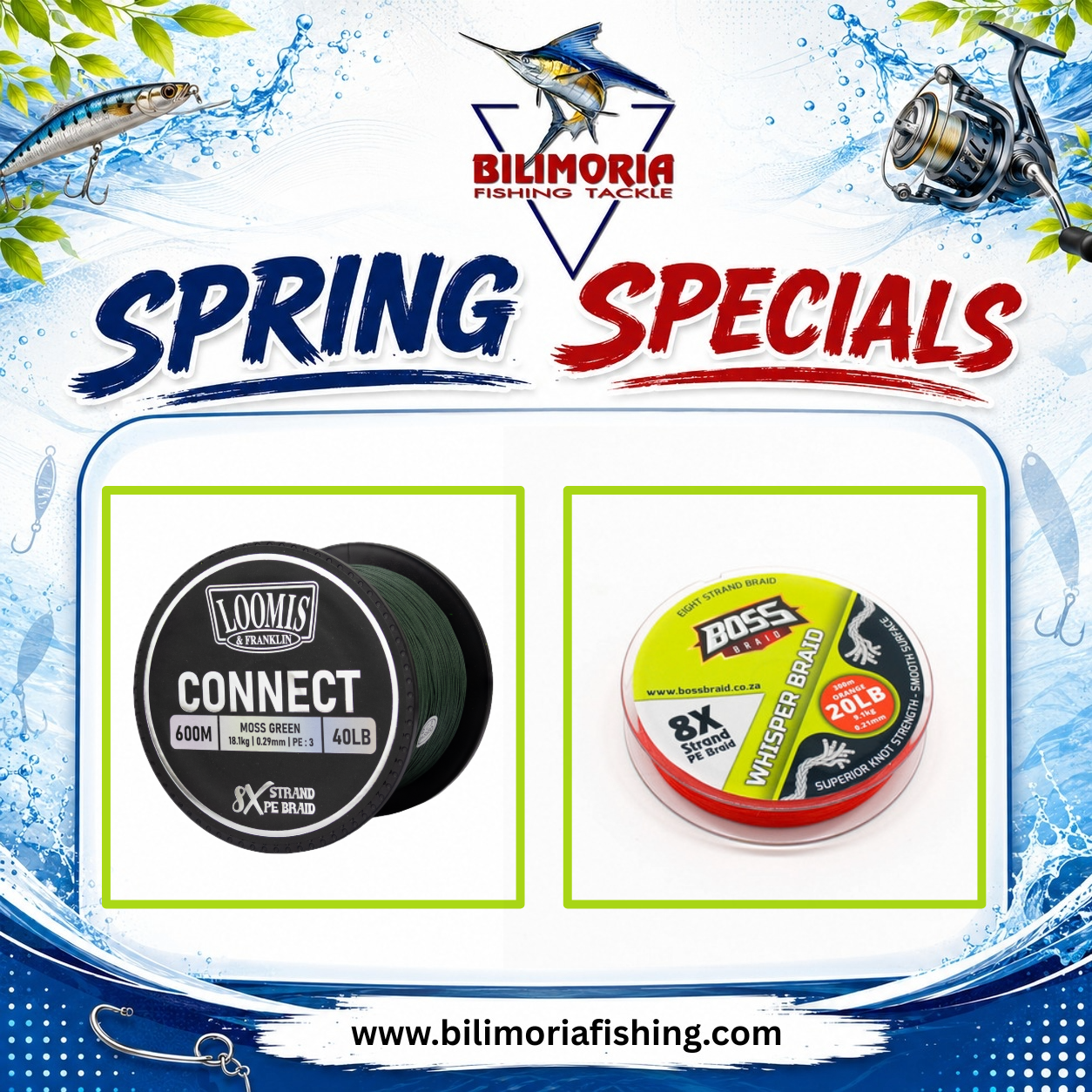 Spring Specials: Boss Whisper Braid 300m & Loomis Connect 600m