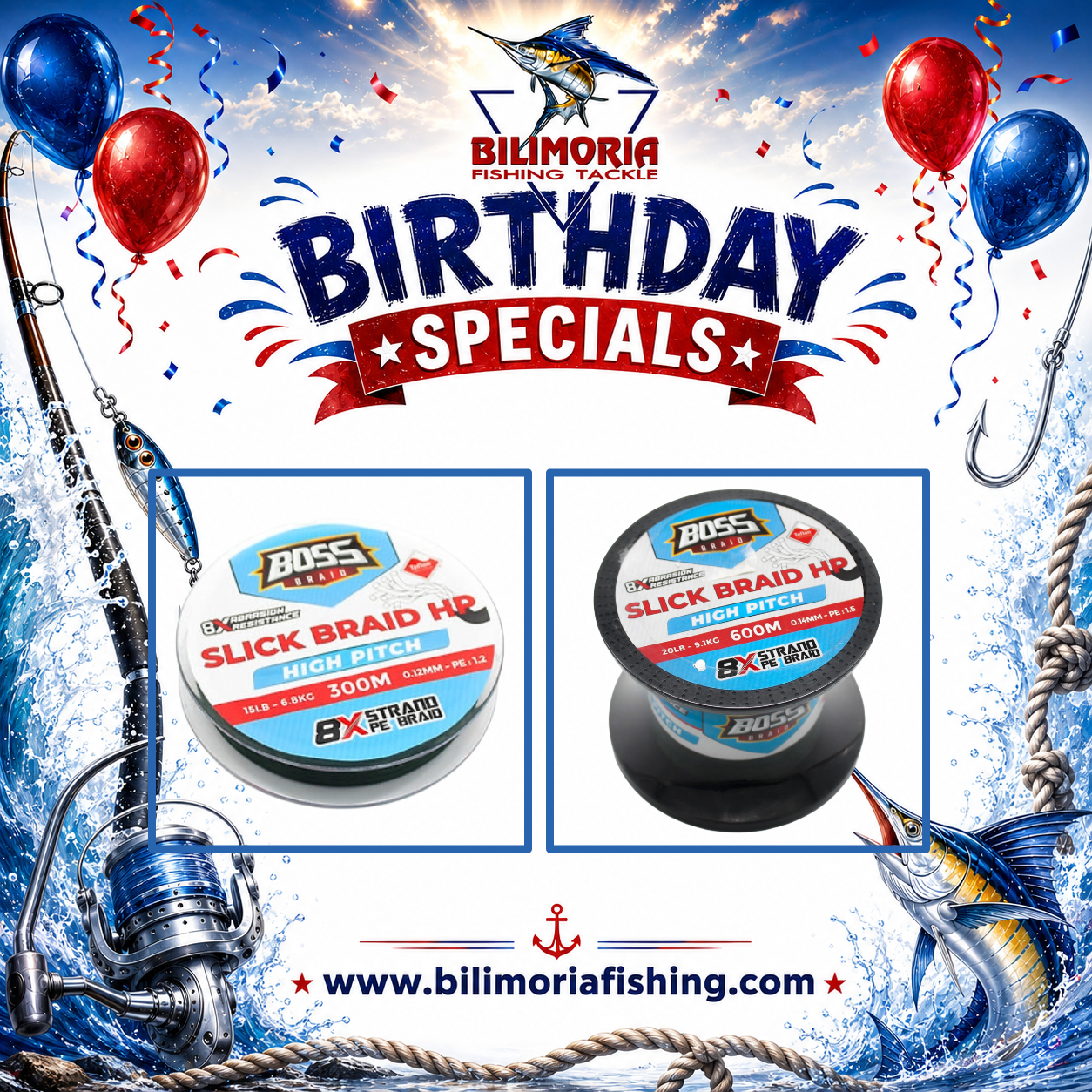 Birthday Specials: Boss Slick HP Braid 300m & Boss Slick HP 600m