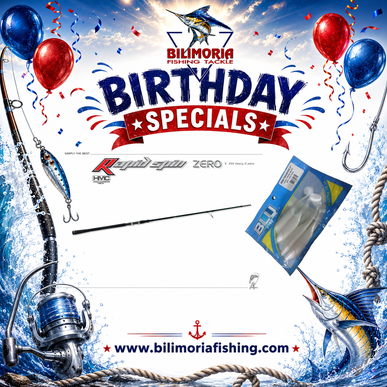 Birthday Specials: Assassin Rapid Spin Zero & FREE Blu Paddletails