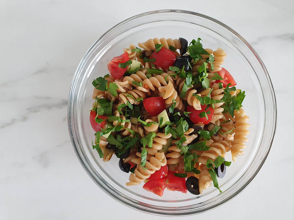 Makaronai su baklažanu ir alyvuogėmis