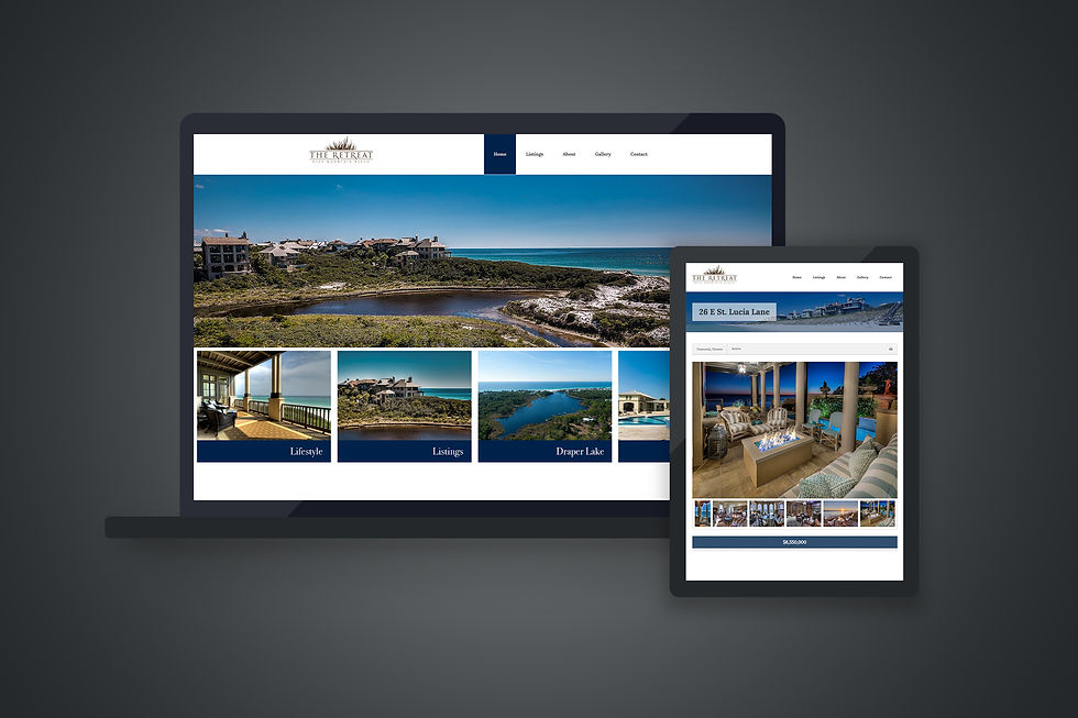 Website design and development for The Retreat in Blue Mountain Beach, 30A, Florida by Scenic Sotheby's International Realty