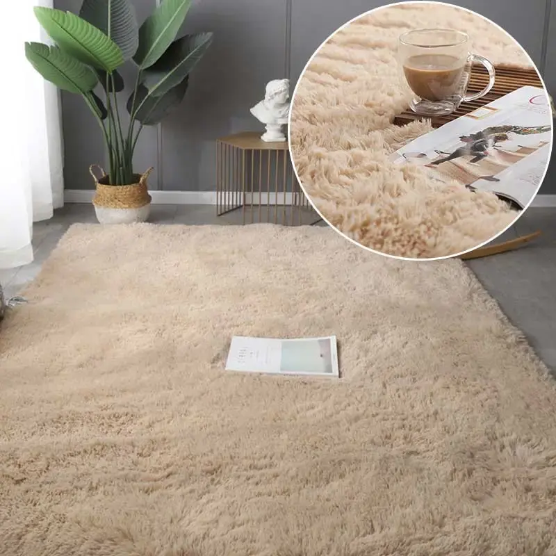Thumbnail: Fluffy Soft Green Shaggy Furry Large Area Rug Kids Nursery Bedroom Carpet Mat