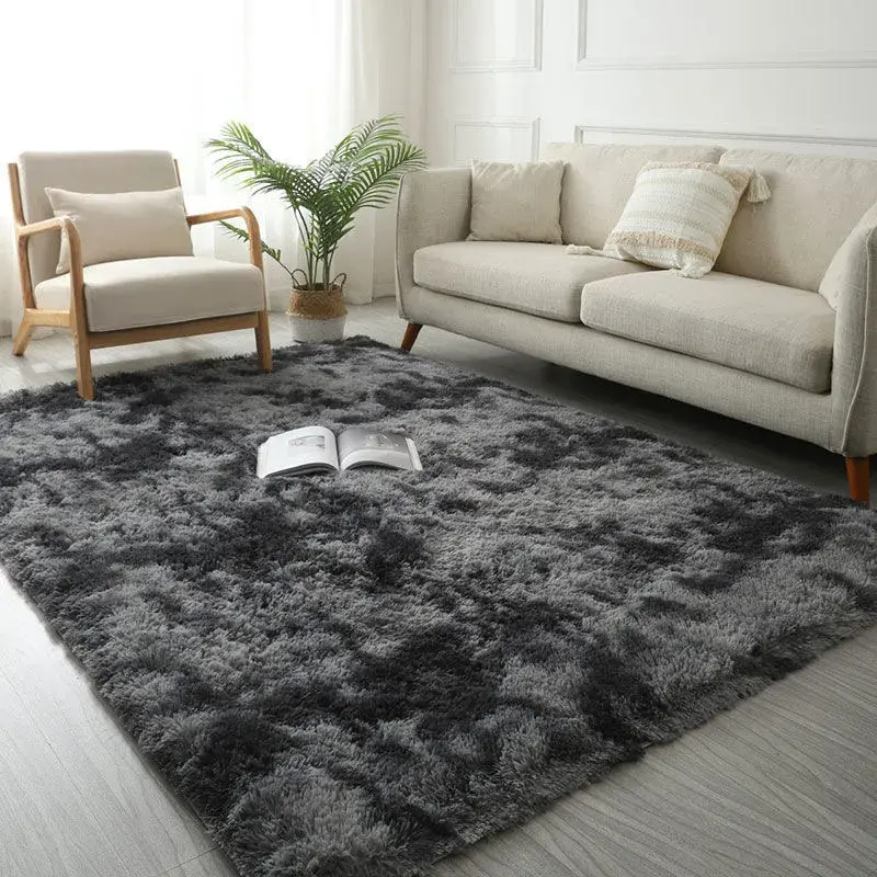 Thumbnail: Soft Plush White Non-Slip Fluffy Living Room Bedroom Carpet Rug