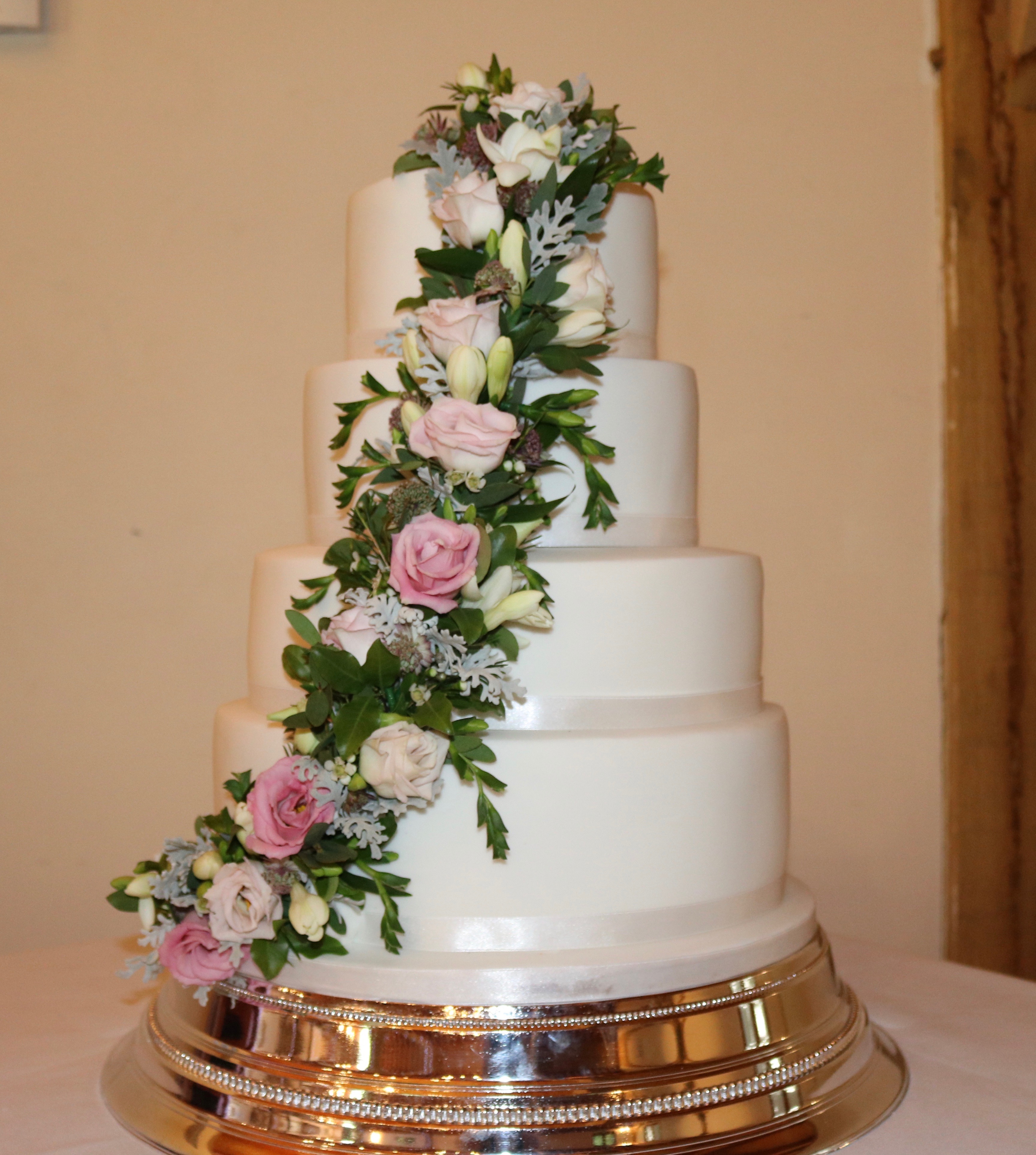 Floral Cascade wedding cake