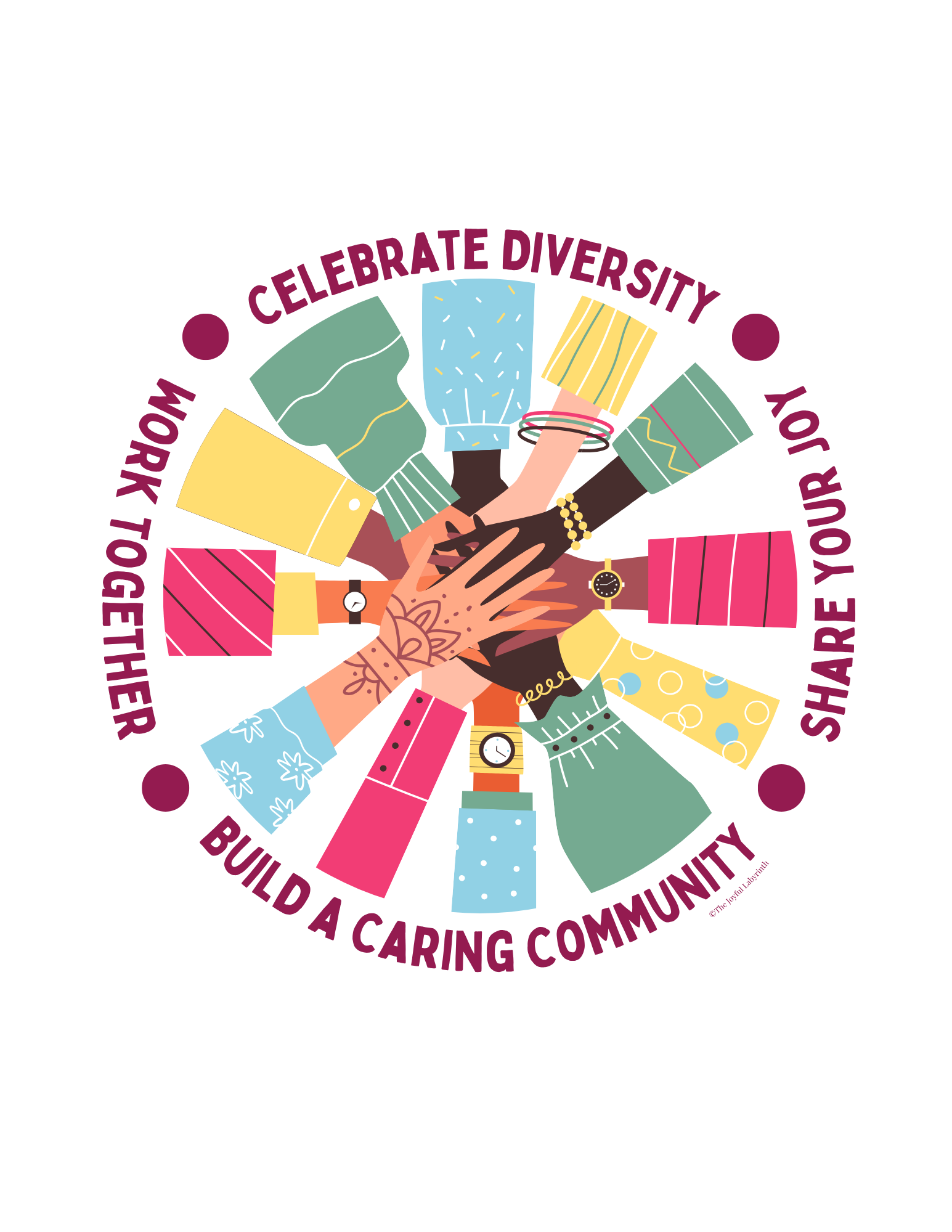 Celebrate Diversity and Build a Caring Community T-Shirt (Adult Sizes)