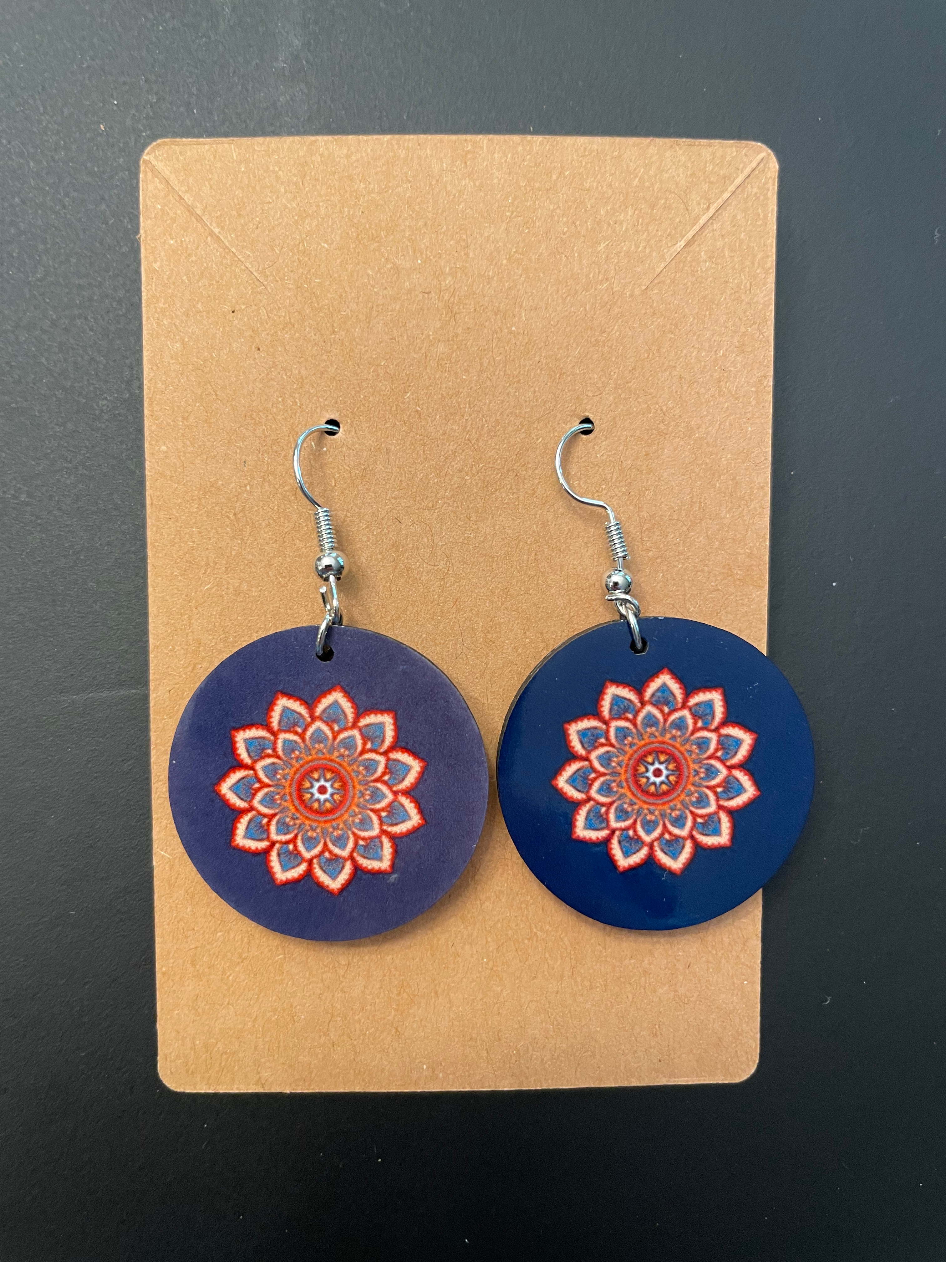 Blue Mandala Earrings