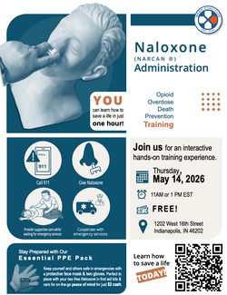 Naloxone Administration Training May 14, 2026 at 11am or 1pm EST