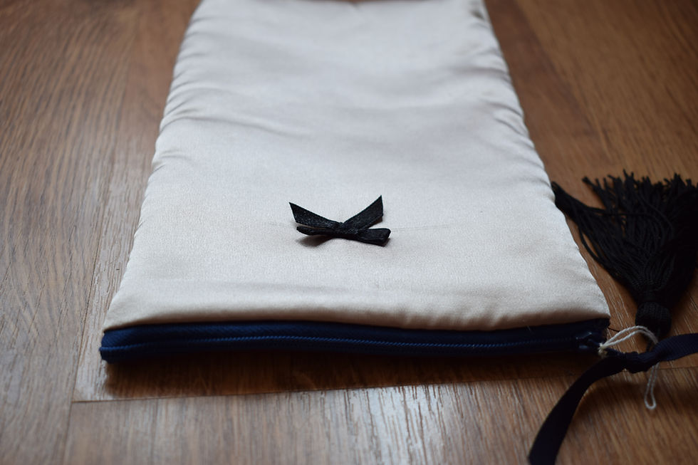 Thumbnail: Ivory Silky Satin Wash Bag