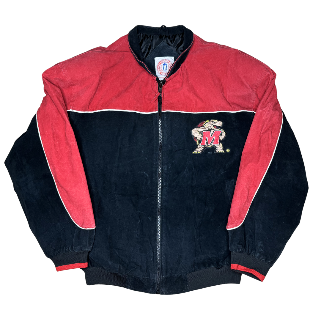 University of Maryland Vintage Embroidered Terrapins Leather Jacket