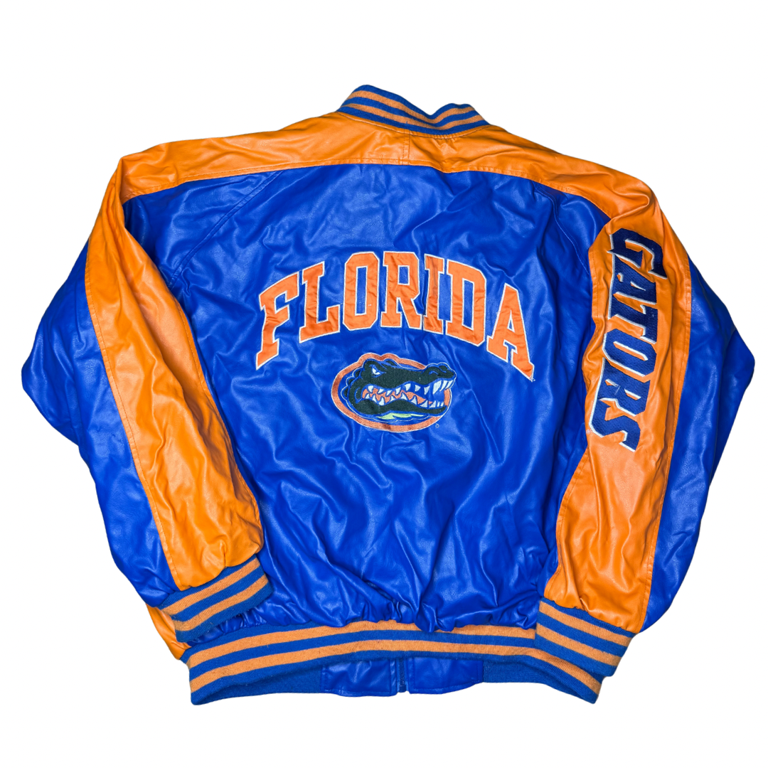 UF Vintage Embroidered Gators Faux Leather Jacket