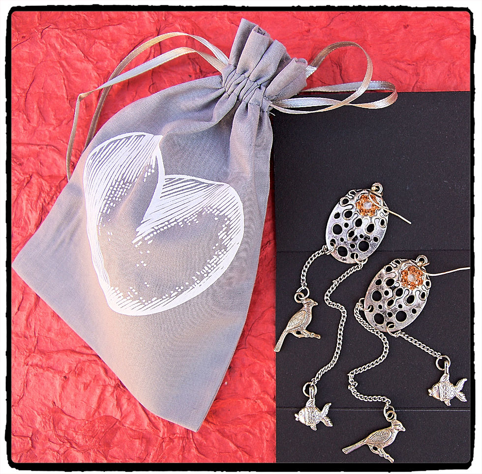 Boucles d'oreilles oiseaux/poissons