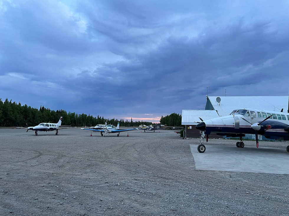 Part of the fleet on a stormy June evening in Port Alsworth in 2022
