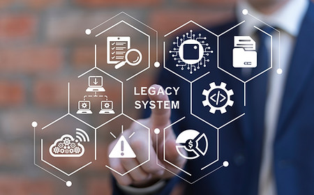 Man interacts with Legacy System interface