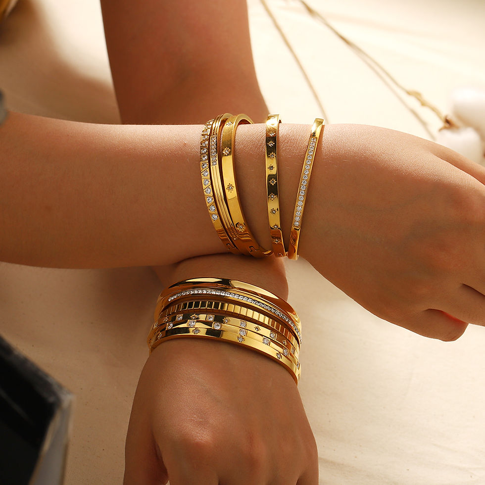 Miniatura: Pulseiras de Luxo Banhadas a Ouro 18k