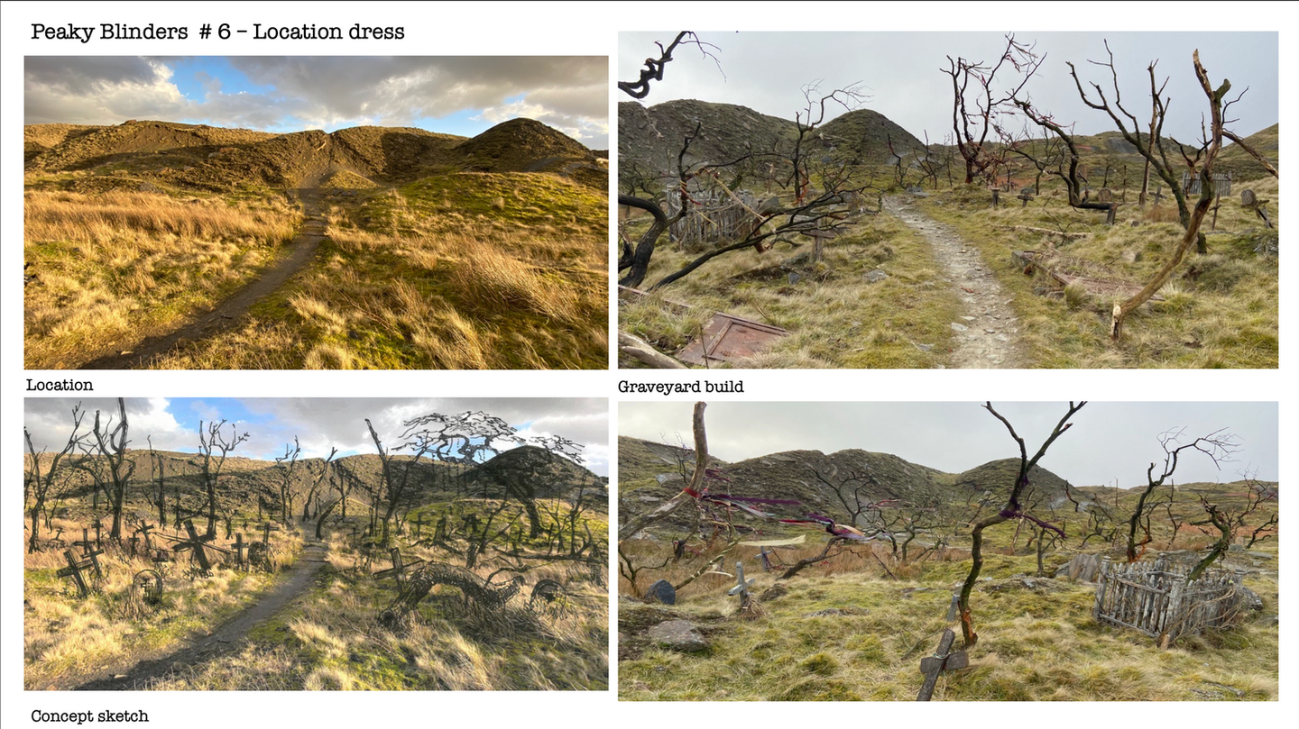 Gypsy graveyard - Location, Sketch and dress.