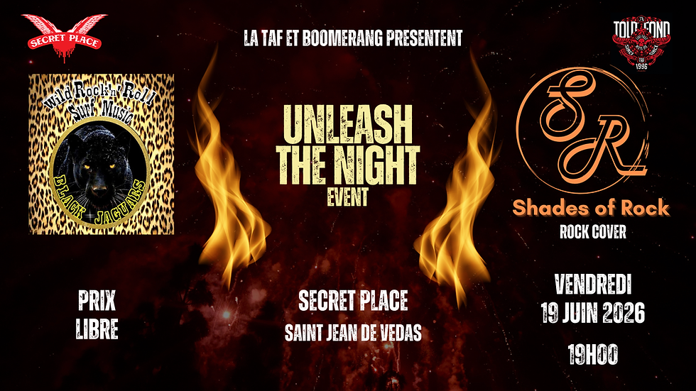 LA TAF & BOOMERANG présentent SHADES OF ROCK + BLACK JAGUARS