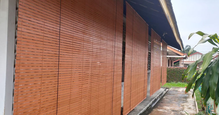 Weather Resistant outdoor blinds providing shade and privacy