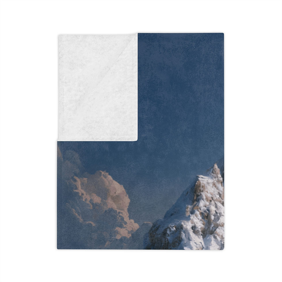 Thumbnail: Winter Citadel Premium Plush Blanket - Cozy Fantasy Moonlit Bedding