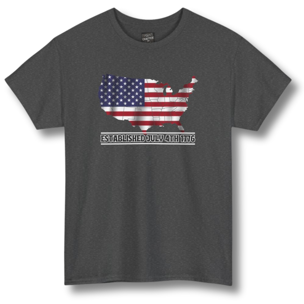 Thumbnail: USA Map Flag, Founded July 4th 1776 - Patriotic Tee