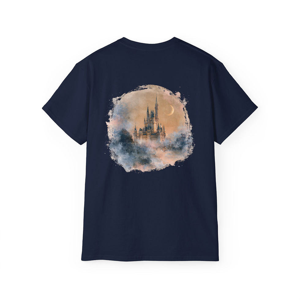 Thumbnail: Dreamy Moonlit Castle Graphic Tee — Cozy Fantasy Bookish Apparel