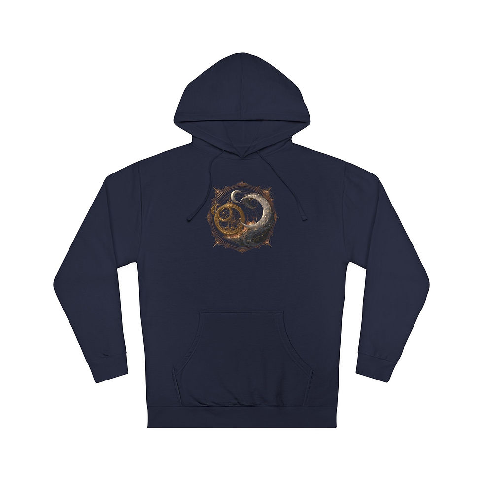 Thumbnail: Celestial Astrolabe Cozy Hoodie - High-Fantasy Bookish Apparel