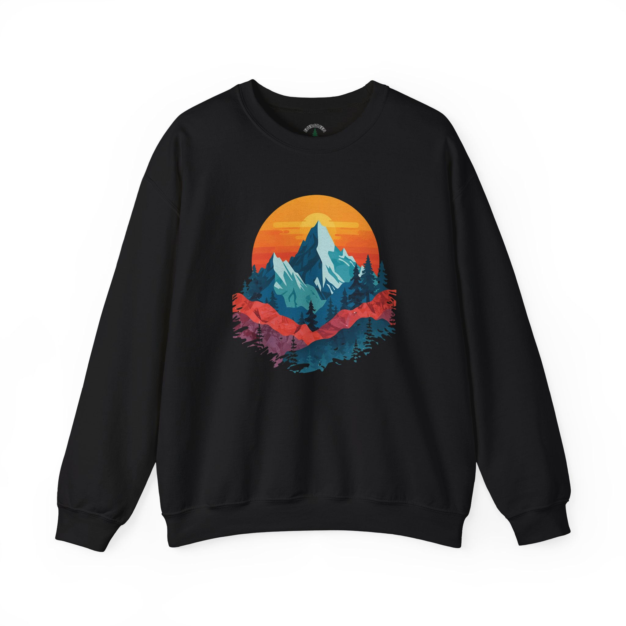 Scenic Mountain Sunset Crewneck Sweatshirt