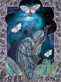 blue heron painting