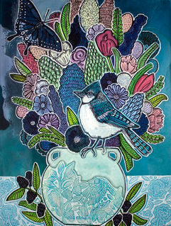 bird and flower painting