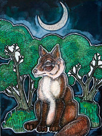 red fox painting