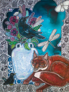 fox and crow painting