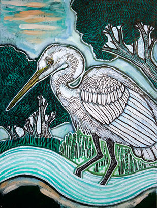 egret painting