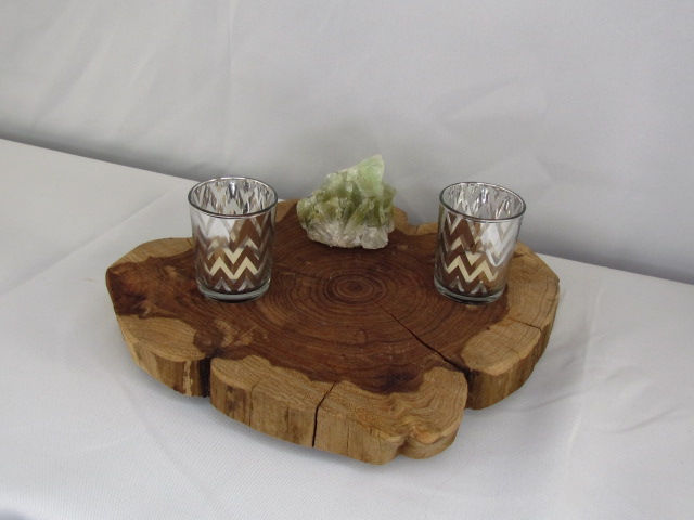 Thumbnail: Silver Chevron Votive Candle Holders