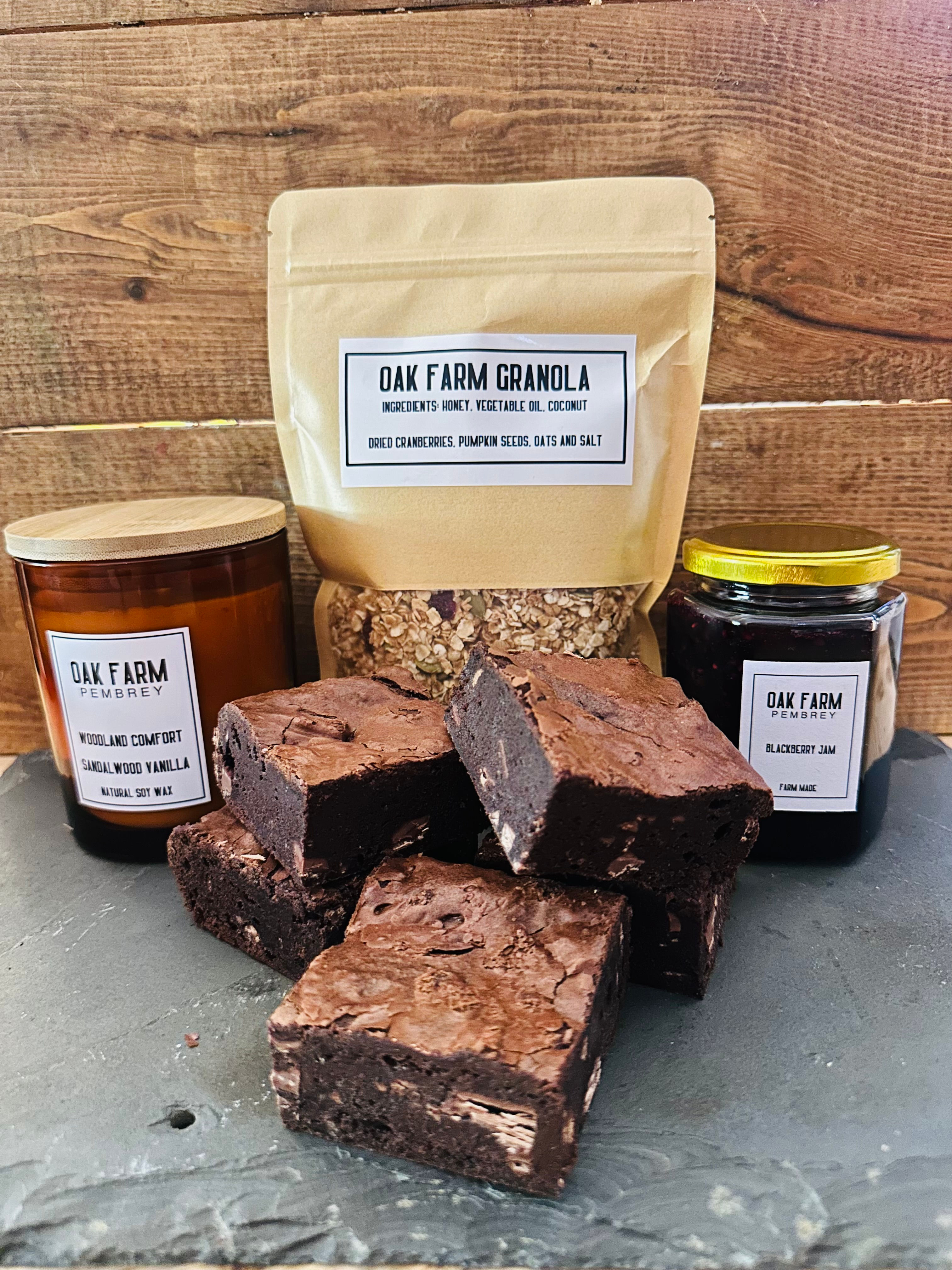 Candle, Granola, Jam and Brownies Gift Box