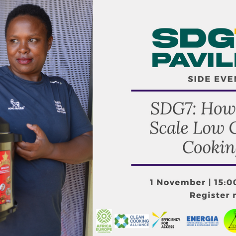 Side event on scaling clean cooking in the SDG7 Pavilion at COP26