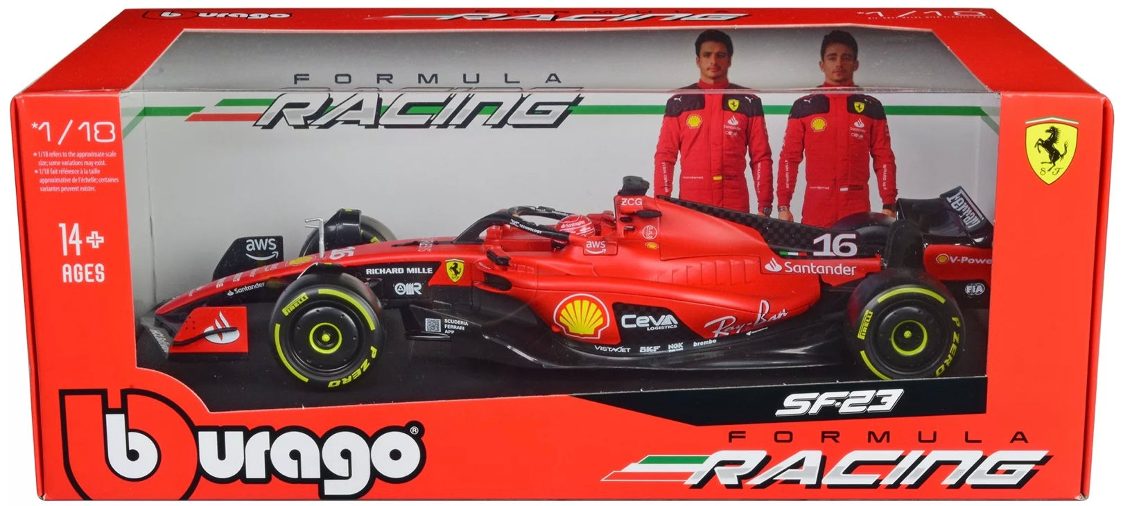 BBURAGO Ferrari SF-23 #16 Charles Leclerc (2023) 1:18 Model Car