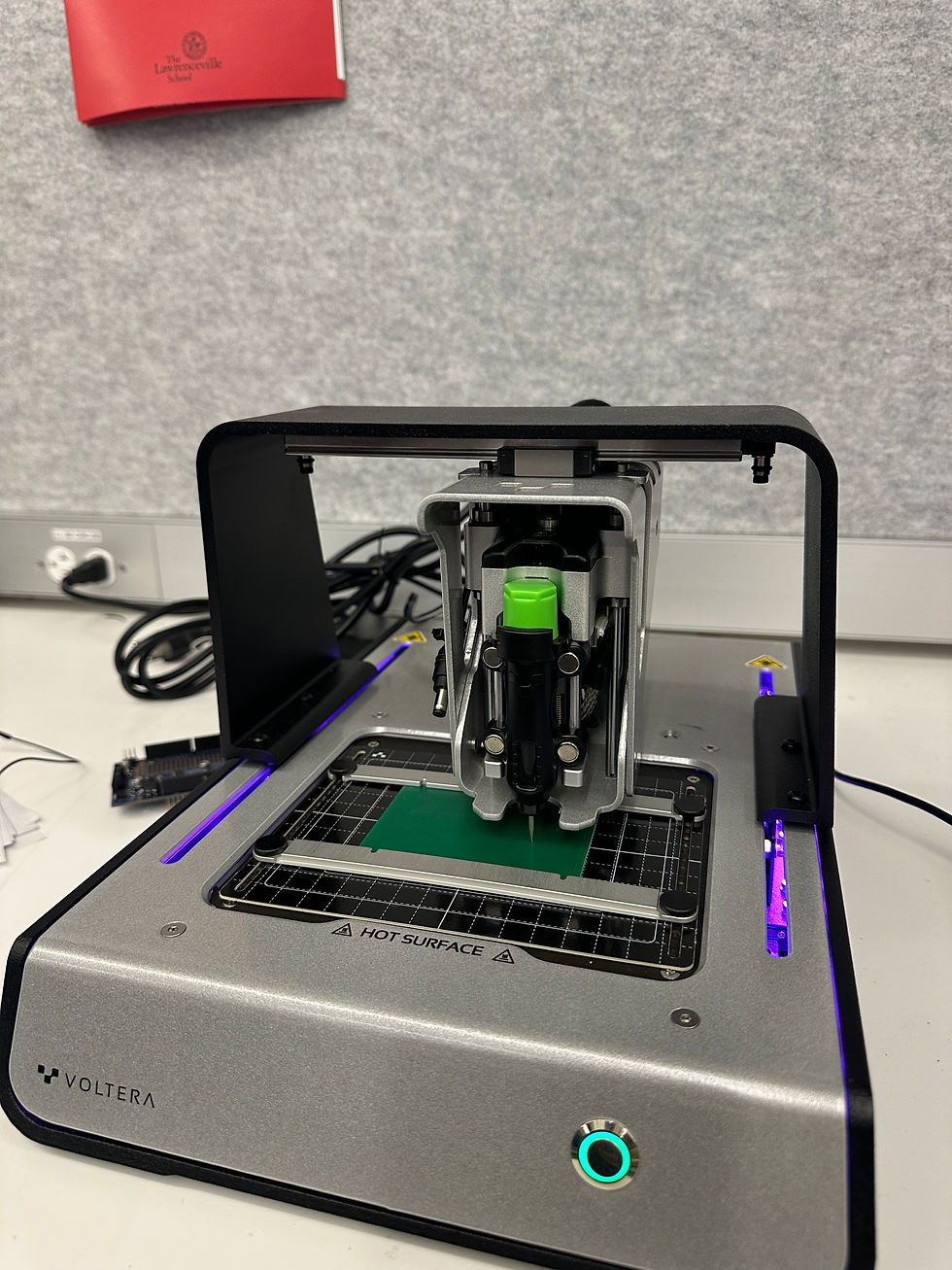 Figure 1: Probe calibrating the circuit board