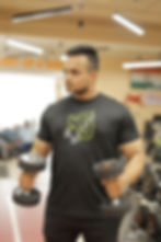 Niraj, professional weightlifter and national champion, wearing Grapheetees customised t-shirt