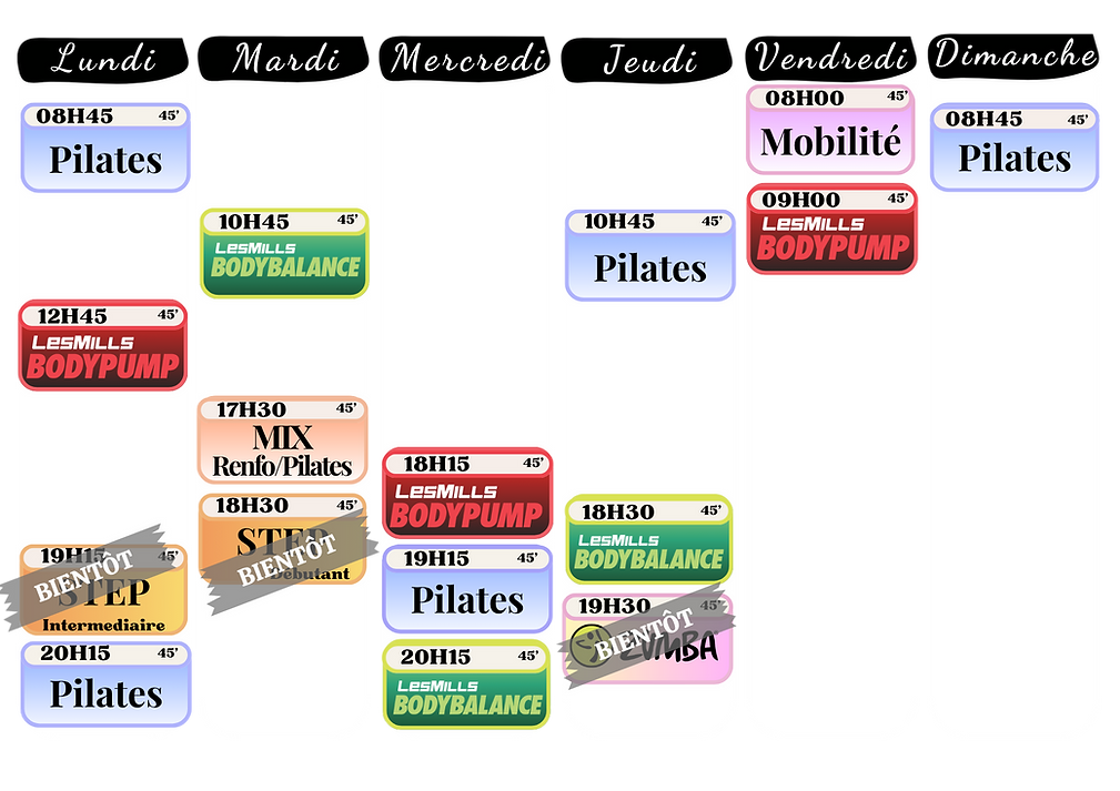 planning d'activité