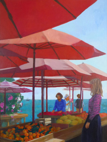 le marché en bord de mer est untableau de Pierre Dominique LAFITTE