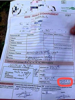 facture abusive pour desinsectisation