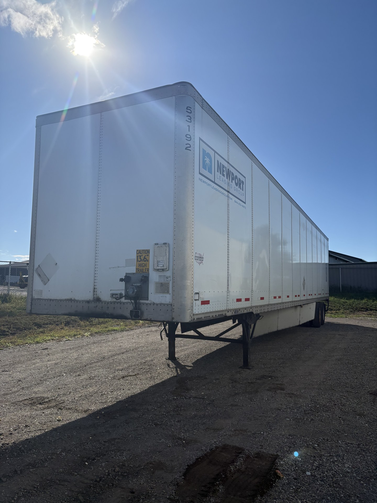 2014 Wabash spring-ride dry van, unit 53192, at Newport Leasing Group