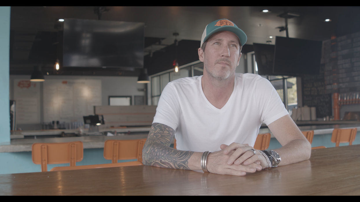 still of a man from industry west being interviewed