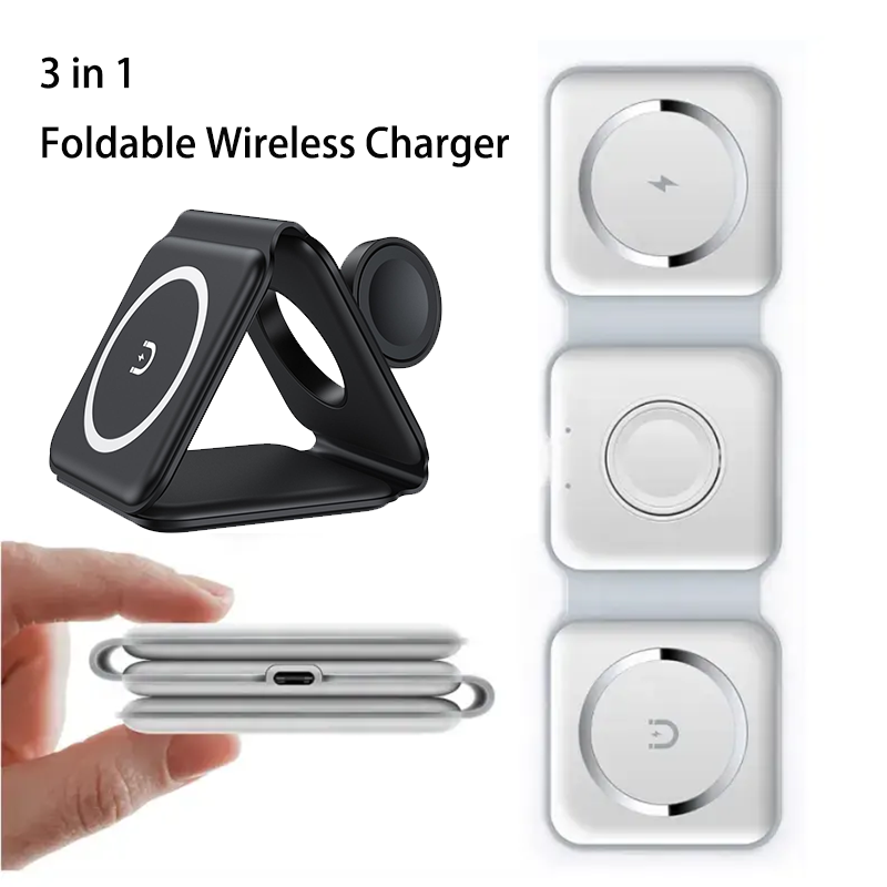 Foldable 3-in-1 Wireless Charger (Carregador Magnético Sem Fio Dobrável)